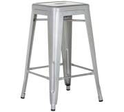 Bar Stool Metal Silver